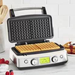 GreenPan Elite 2-Square Belgian & Classic Waffle Iron, Healthy Ceramic Nonstick Aluminum Dishwasher Safe Plates