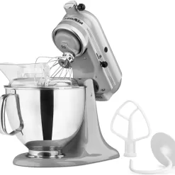 KitchenAid Artisan Series 5 Quart Tilt Head Stand Mixer with Pouring Shield KSM150PS, Metallic Chrome