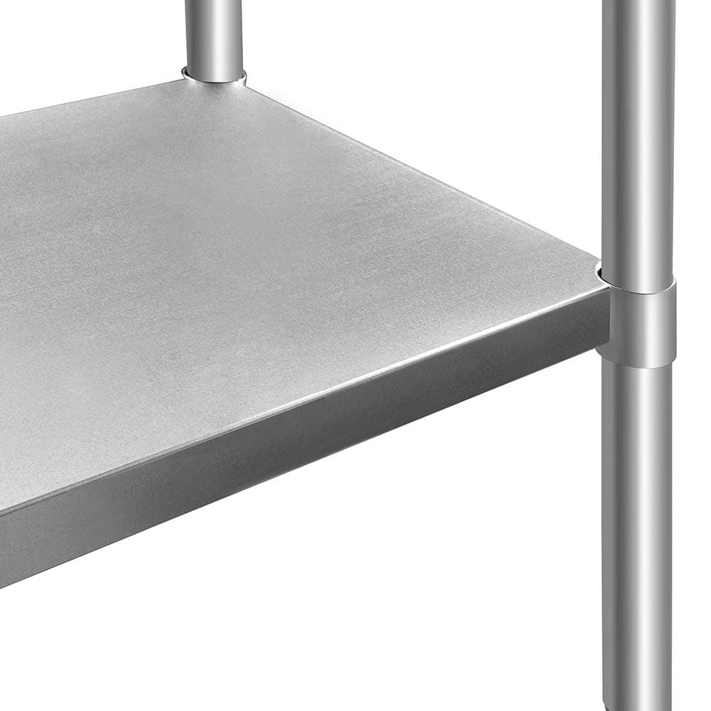 ROCKPOINT Stainless Steel Table for Prep & Work with Backsplash 48x24 Inches, NSF Metal Commercial Kitchen Table