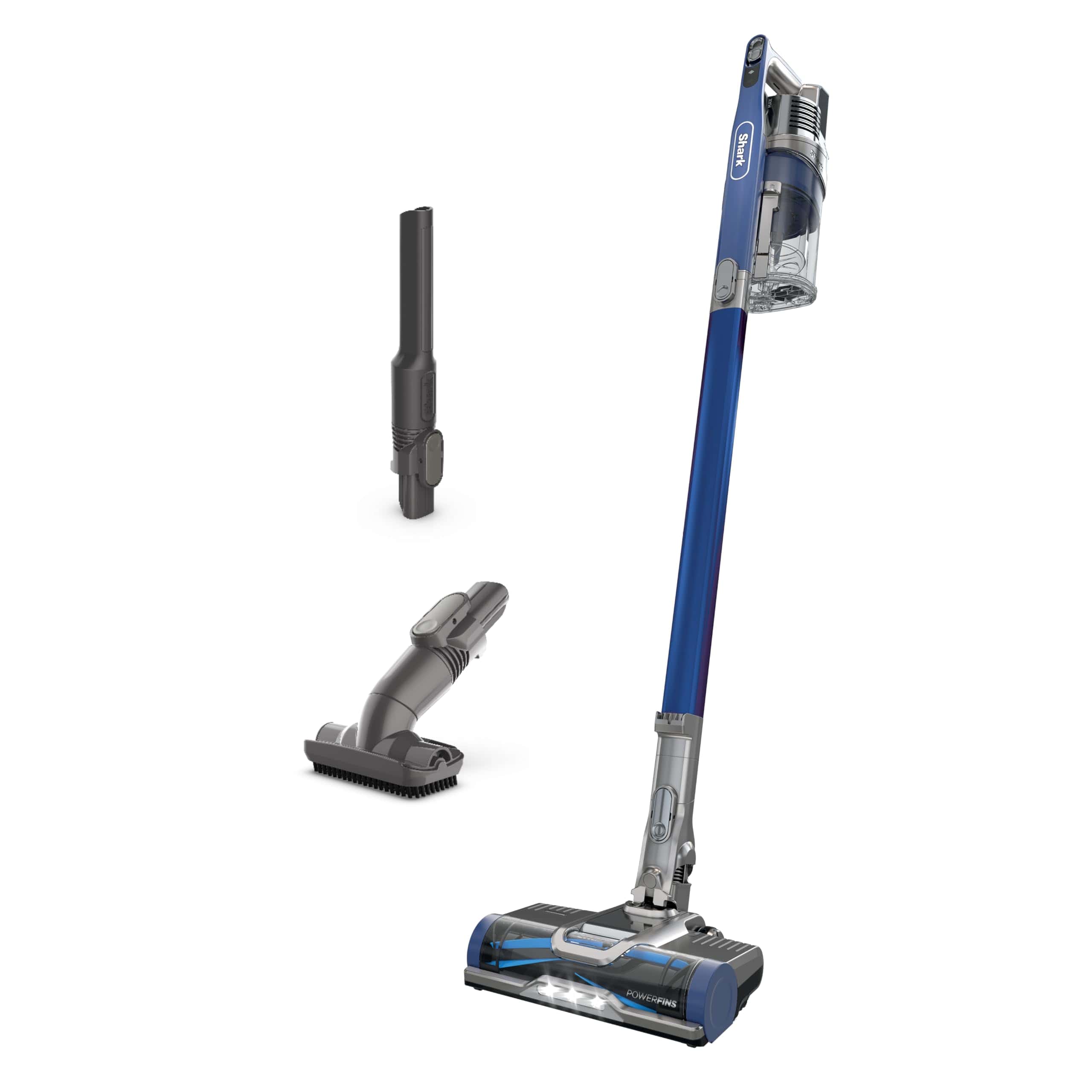 Shark IZ363HT Anti-Allergen Pet Power Cordless Stick Vacuum Self-Cleaning Brushroll, PowerFins, 50min Runtime, Blue