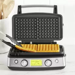 GreenPan Elite 2-Square Belgian & Classic Waffle Iron, Healthy Ceramic Nonstick Aluminum Dishwasher Safe Plates