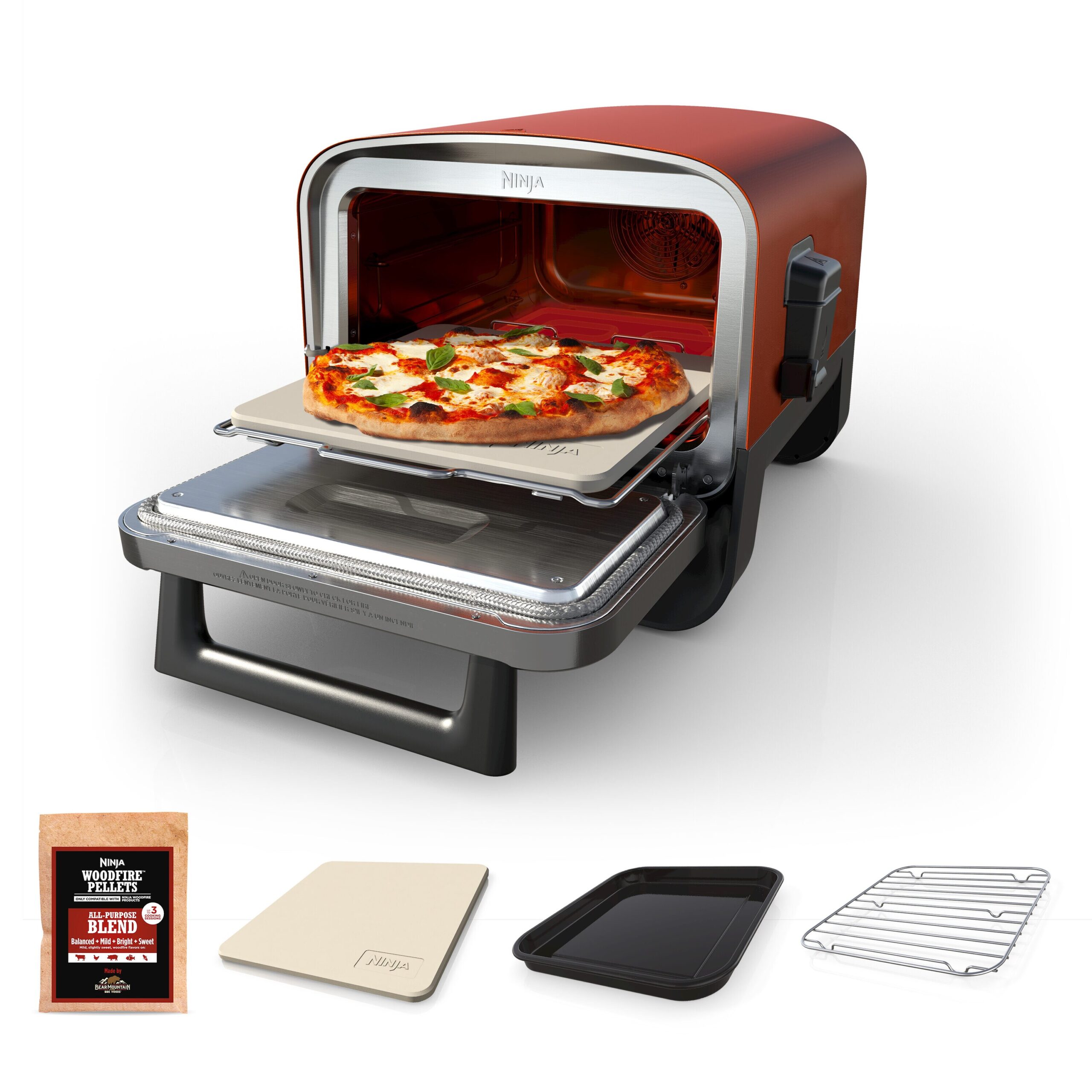 Ninja Woodfire Pizza Oven, 8-in-1 Outdoor Oven, 5 Pizza Settings, Smoker, Ninja Woodfire Technology, Electric - OO101 - Image 8