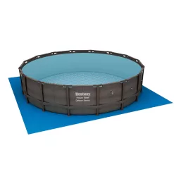 Bestway Power Steel 14’ x 42” Round Above Ground Outdoor Backyard Swimming Pool Set
