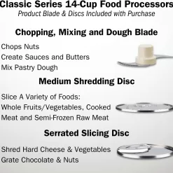 Cuisinart Food Processor 14-Cup Vegetable Chopper, Stainless Steel, DFP-14BCNY