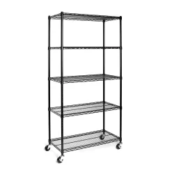 Seville Classics UltraDurable Heavy Duty NSF Solid Steel Wire Rack Storage Unit, Organizer for Garage, 5-Tier Shelving, 36" W x 18" D