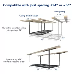FLEXIMOUNTS 3x6 Overhead Garage Storage Adjustable Ceiling Storage Rack, 72