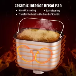 Razorri Bread Maker Machine Stainless Steel UL Certified, Nonstick Bread Pan, 3 Crust Colors and 3 Loaf Sizes