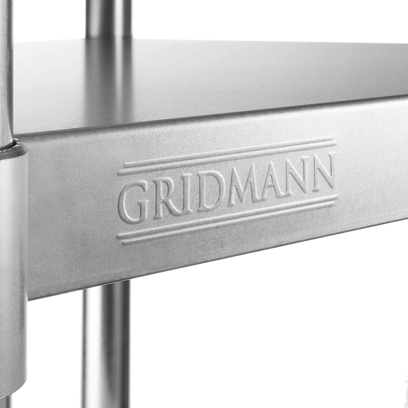GRIDMANN Stainless Steel Kitchen Prep Table 48 x 24 Inches with Backsplash & Under Shelf, NSF Commercial Work Table