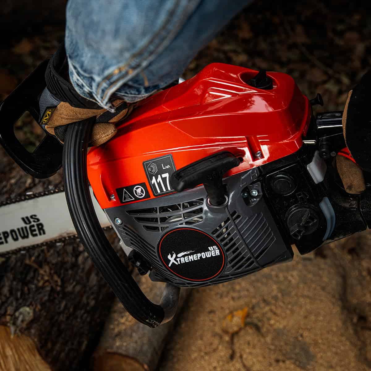 XtremepowerUS 22" Gas Chainsaw 57cc Gasoline Chainsaws 2.5Kw for Tree and Wood Cutting 22 Inch Guide Bar Power Chain Saw