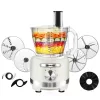 Homtone 16 Cup Food Processor, French-Fry-Cutter Food Processors, 9 Functions 7 Blades, 3 Speeds, 600W, Beige