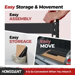 HOMEDANT Z-beam 5 Tier Laminated Heavy Duty Garage Storage Adjustable, 47.7"W x 24.1"D x 71.3"H 1Pack