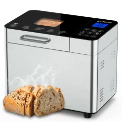 Razorri Bread Maker Machine Stainless Steel UL Certified, Nonstick Bread Pan, 3 Crust Colors and 3 Loaf Sizes