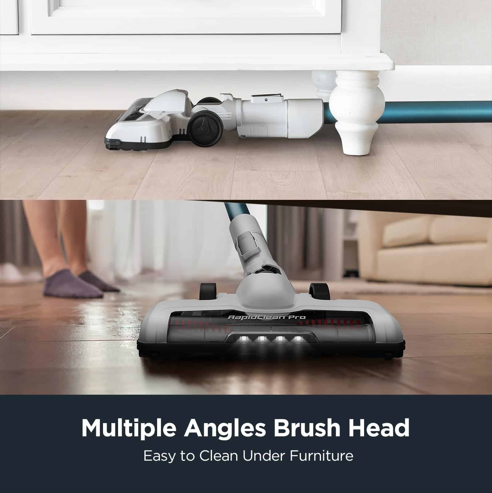 Eureka NEC280TL RapidClean Pro Cordless Cleaner for Hard Floors, Lightweight Vacuum LED Headlights