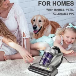 Jimmy Mattress Vacuum Cleaner, Anti-allergen Bed Vacuum Cleaner with UV-C Light & High Heating Tech