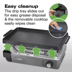 Cast Iron Indoor Electric Grill & Griddle, 10