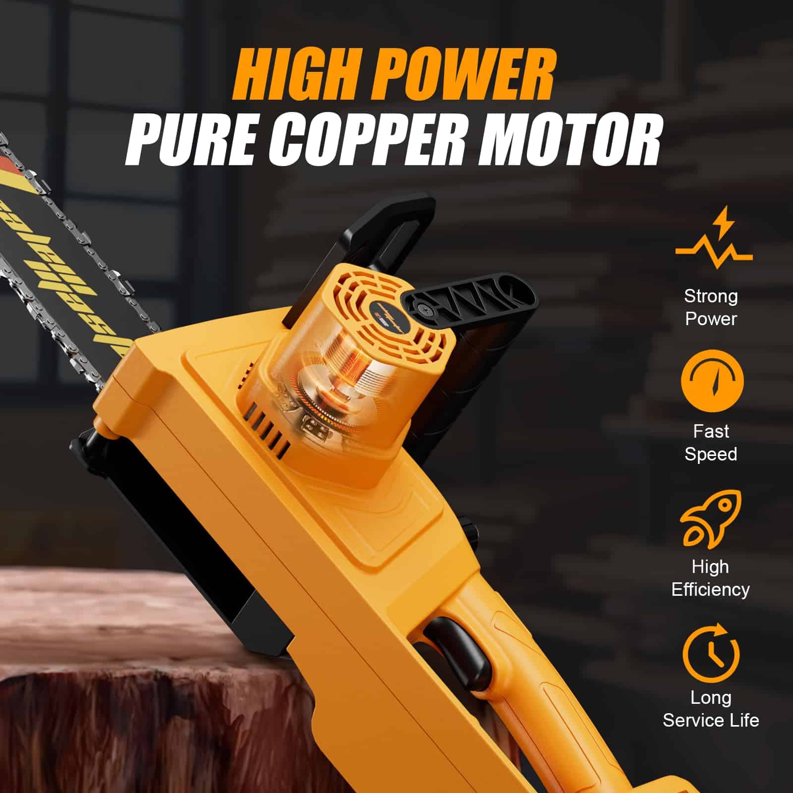 BEEDECK 12" Electric Chainsaw Cordless, 20V Battery Power Cordless Chain Saw, Battery Chainsaw with 4.0Ah Lithium ion Battery and Charger