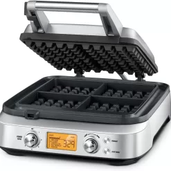 Breville BWM640XL Smart 4-Slice Waffle Maker, Silver