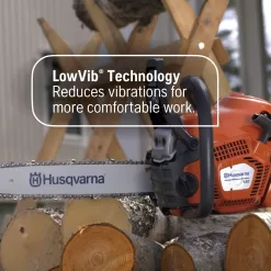 Husqvarna 130 Gas Powered Chainsaw, 38-cc 2-HP, 2-Cycle X-Torq Engine, 16 Inch Chainsaw with Automatic Oiler