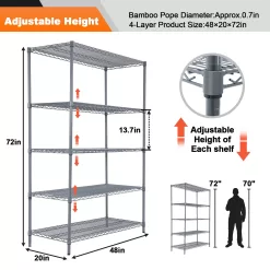 Land Guard 5 Tier Storage Racks and Shelving - 48