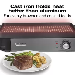 Cast Iron Indoor Electric Grill & Griddle, 10