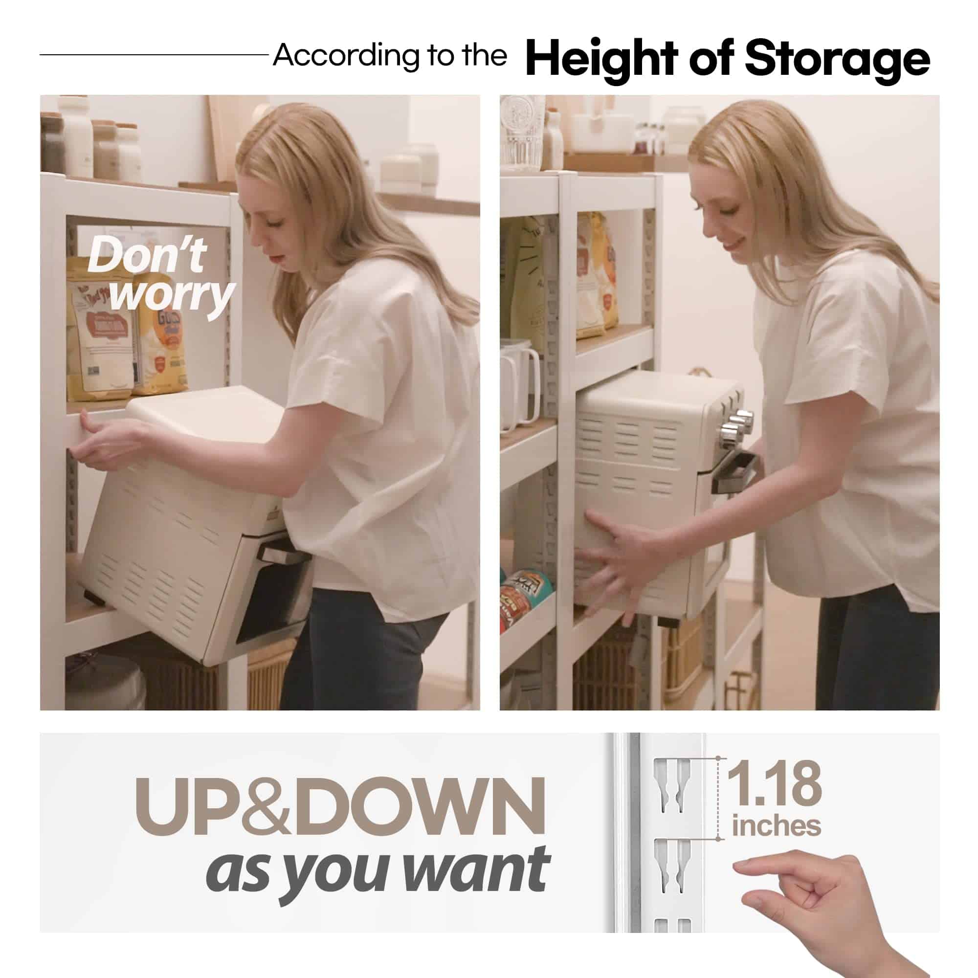 HOMEDANT House 5 Tier 24.4" W Laminated Metal Shelving Unit Adjustable Storage Utility Rack