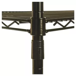 Alera ALE Industrial Heavy-Duty Wire Shelving Starter Kit, 4-Shelf, 48w x 24d x 72h, Black