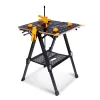 WORKESS Portable Workbench & Sawhorse, 1000Lbs Capacity Heavy Duty Folding Work Table, 23.6"-36" Adjustable Height