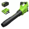 Greenworks 40V (130 MPH / 550 CFM / 75+ Compatible Tools) Cordless Brushless Axial Leaf Blower, 4.0Ah Battery and Charger Included