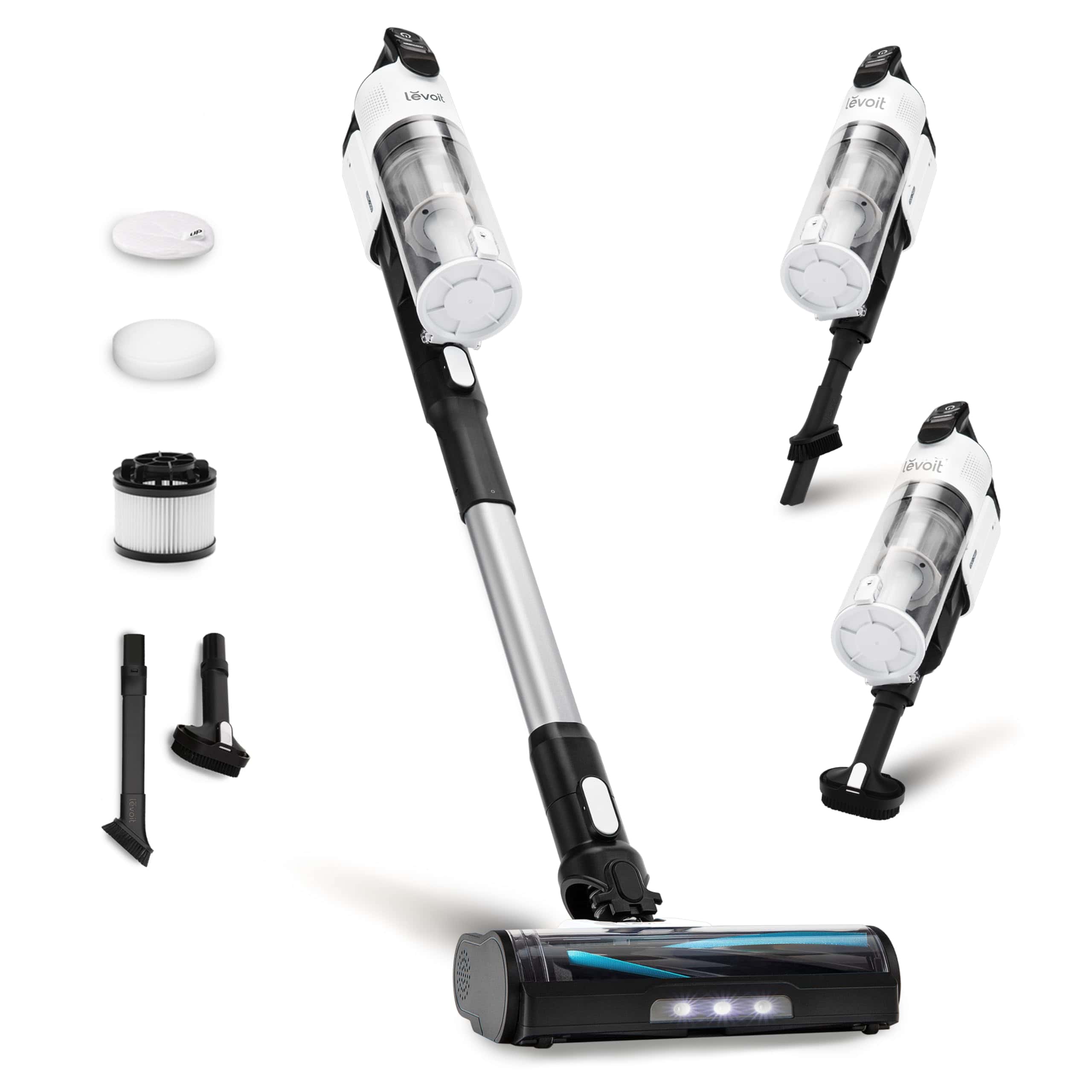 LEVOIT Cordless Vacuum Cleaner, Stick Vac with Tangle-Resistant Design, Black & White