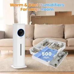 Warm and Cool Mist Humidifiers for Bedroom Home, 2.1gal Quiet Humidifier