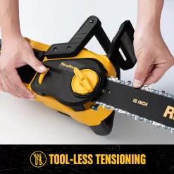 ReliaRoads 16-Inch Brushless Chainsaw, 40V(2 x 20V MAX) Cordless Battery Powered Chain Saw Compatible DeWALT Battery