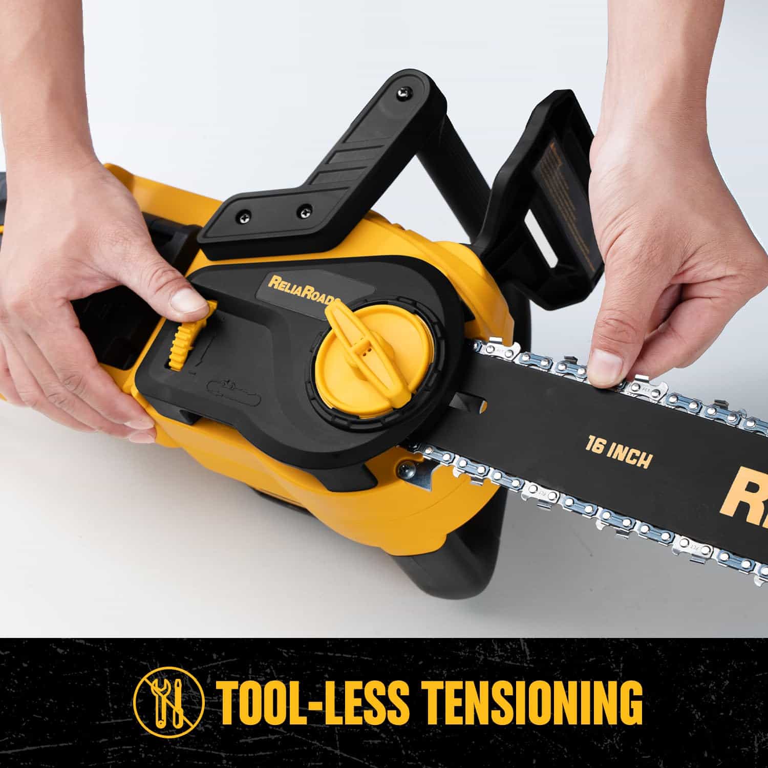 ReliaRoads 16-Inch Brushless Chainsaw, 40V(2 x 20V MAX) Cordless Battery Powered Chain Saw Compatible DeWALT Battery