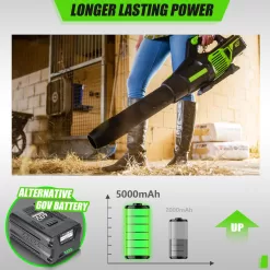 NEPOWILL 60V 5.0Ah Replacement Battery for Greenworks PRO 60V Battery Max LB60A03 LB60A02 LB60A00
