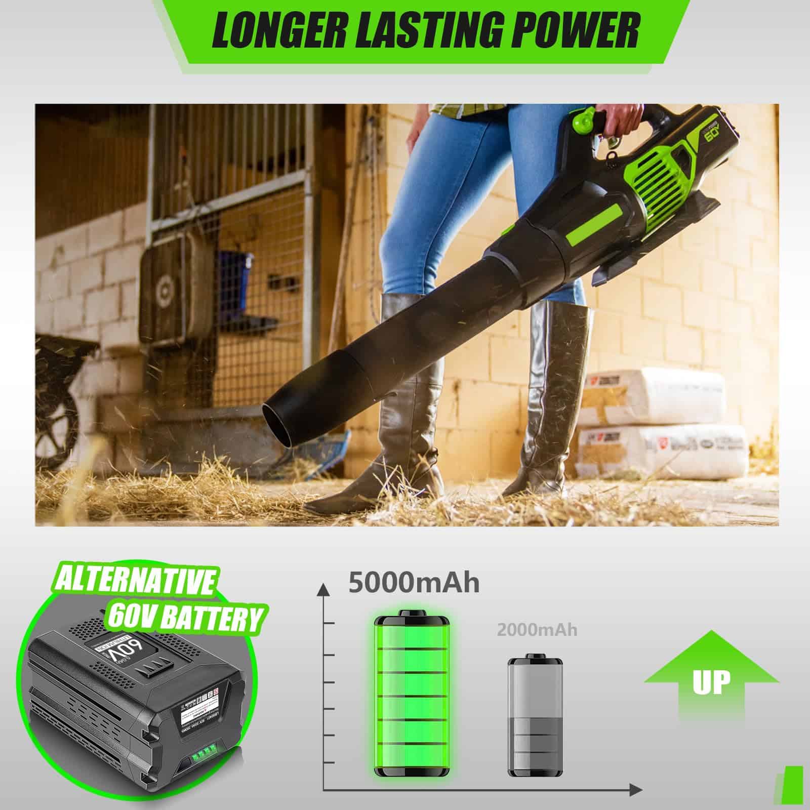 NEPOWILL 60V 5.0Ah Replacement Battery for Greenworks PRO 60V Battery Max LB60A03 LB60A02 LB60A00