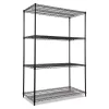 Alera ALE Industrial Heavy-Duty Wire Shelving Starter Kit, 4-Shelf, 48w x 24d x 72h, Black