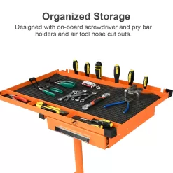 Eisen ES8 Heavy Duty Adjustable Work Table with Drawers, Rolling Tool Tray with Wheels of 220lbs Capacity