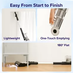 LEVOIT Cordless Vacuum Cleaner, Stick Vac with Tangle-Resistant Design, Black & White