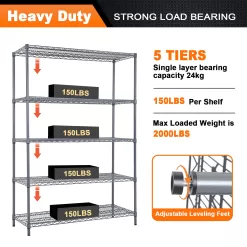 Land Guard 5 Tier Storage Racks and Shelving - 48