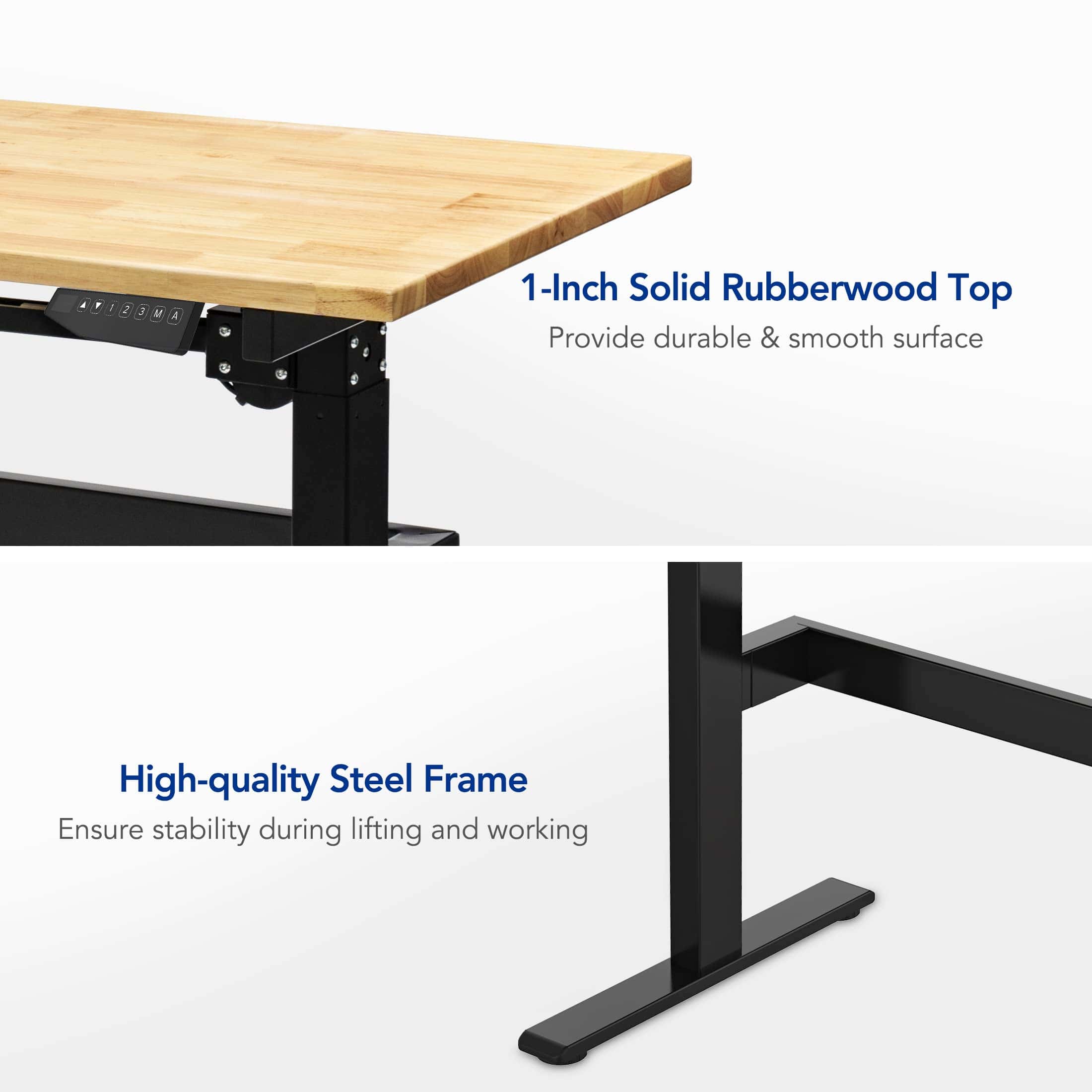 FLEXIMOUNTS Electric Height Adjustable Work Bench with Memory Keypad 47x24 Inches
