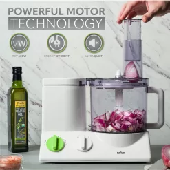 Braun FP3020 12 Cup Food Processor Ultra Quiet Powerful motor, White