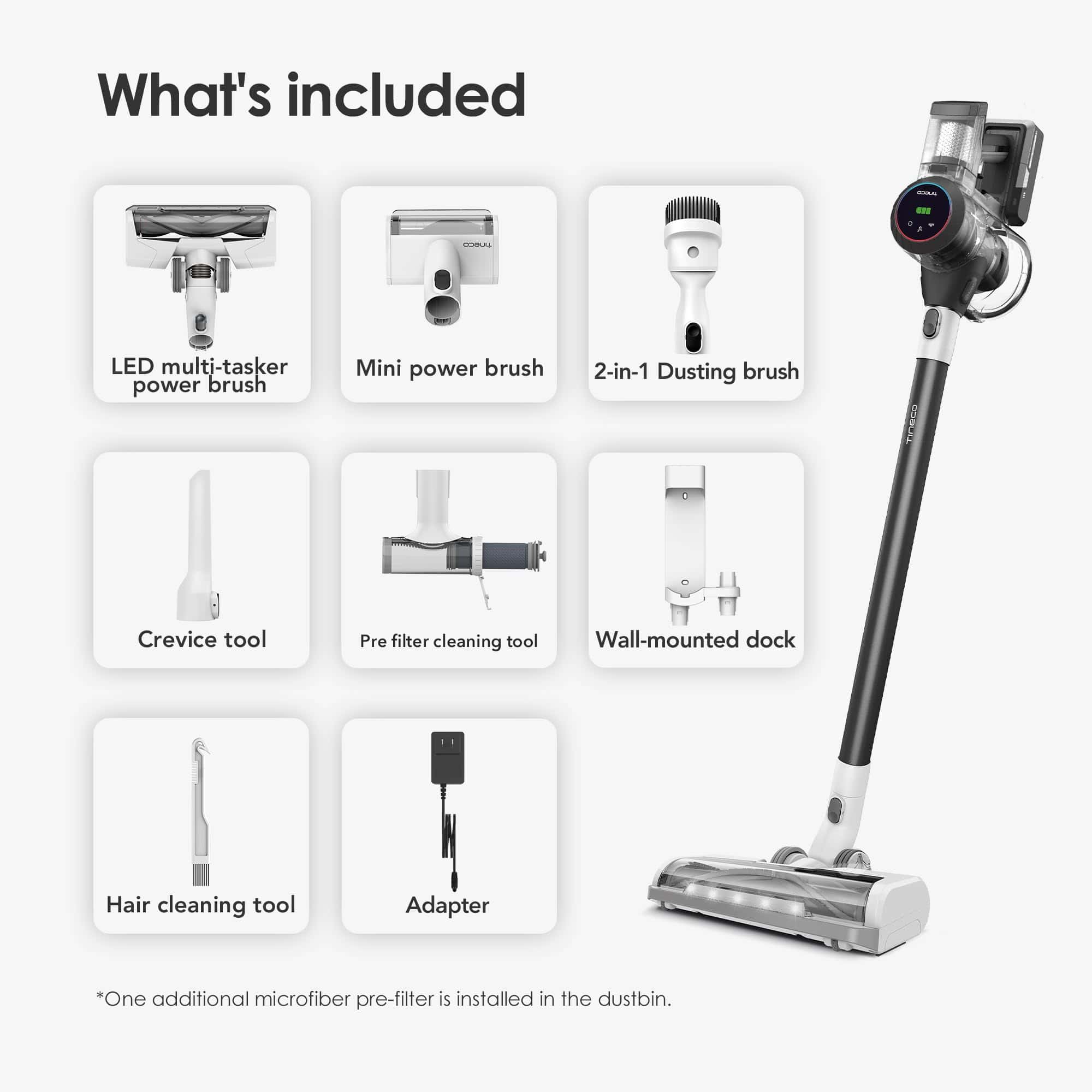 Tineco Pure ONE S11 Cordless Vacuum Cleaner, Smart Stick Handheld Vacuum Strong Suction & Lightweight