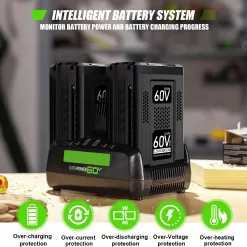 NEPOWILL 60V 5.0Ah Replacement Battery for Greenworks PRO 60V Battery Max LB60A03 LB60A02 LB60A00