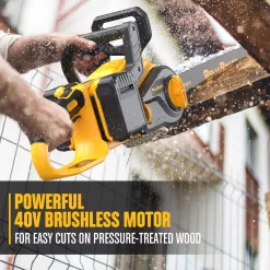 ReliaRoads 16-Inch Brushless Chainsaw, 40V(2 x 20V MAX) Cordless Battery Powered Chain Saw Compatible DeWALT Battery