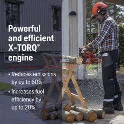 Husqvarna 120 Gas Powered Chainsaw, 38-cc 1.8-HP, 2-Cycle X-Torq Engine, 16 Inch Chainsaw with Automatic Oiler