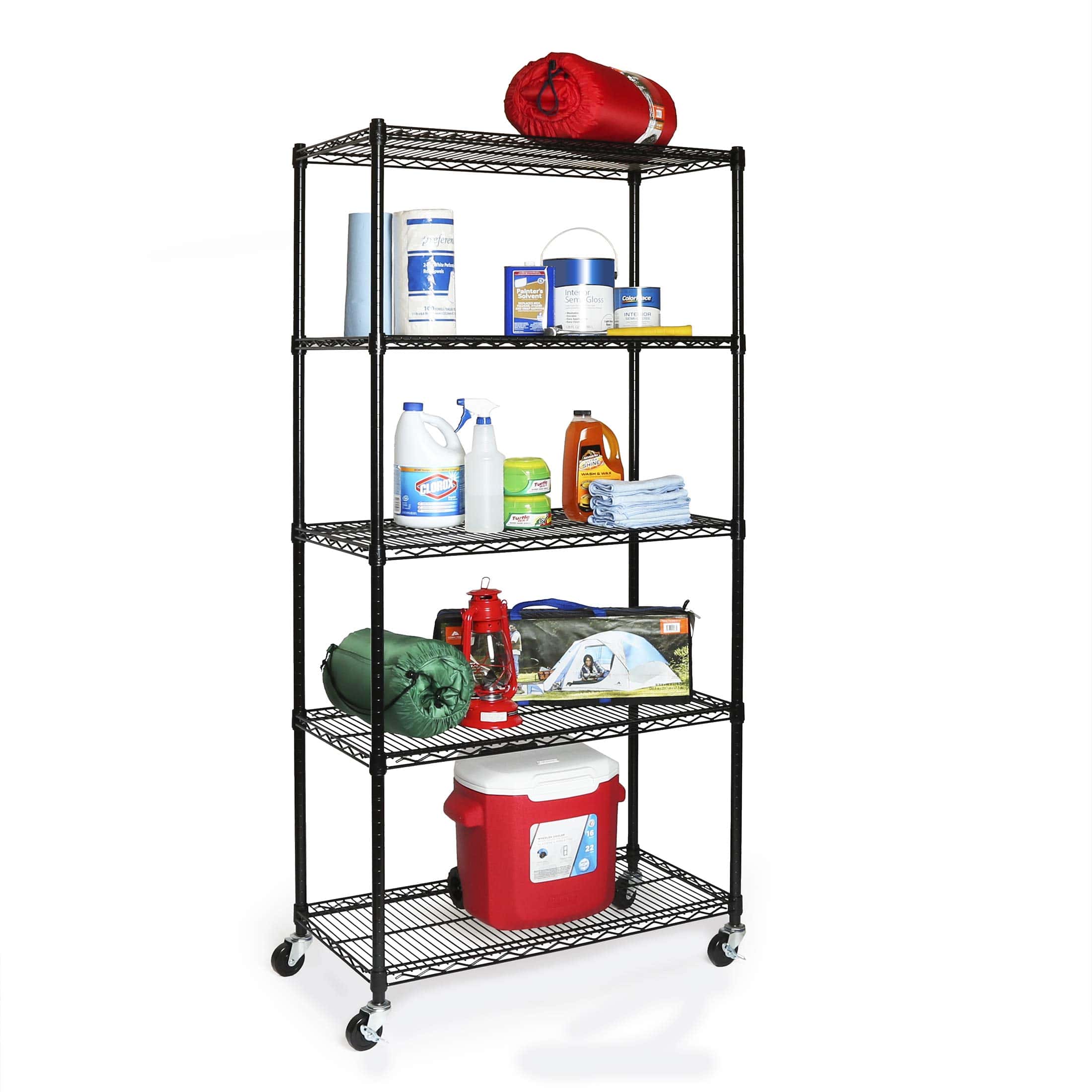 Seville Classics UltraDurable Heavy Duty NSF Solid Steel Wire Rack Storage Unit, Organizer for Garage, 5-Tier Shelving, 36" W x 18" D