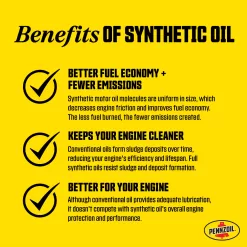 Pennzoil Platinum High Mileage Full Synthetic 10W-30 Motor Oil for Vehicles Over 75K Miles (5-Quart, Case of 3)