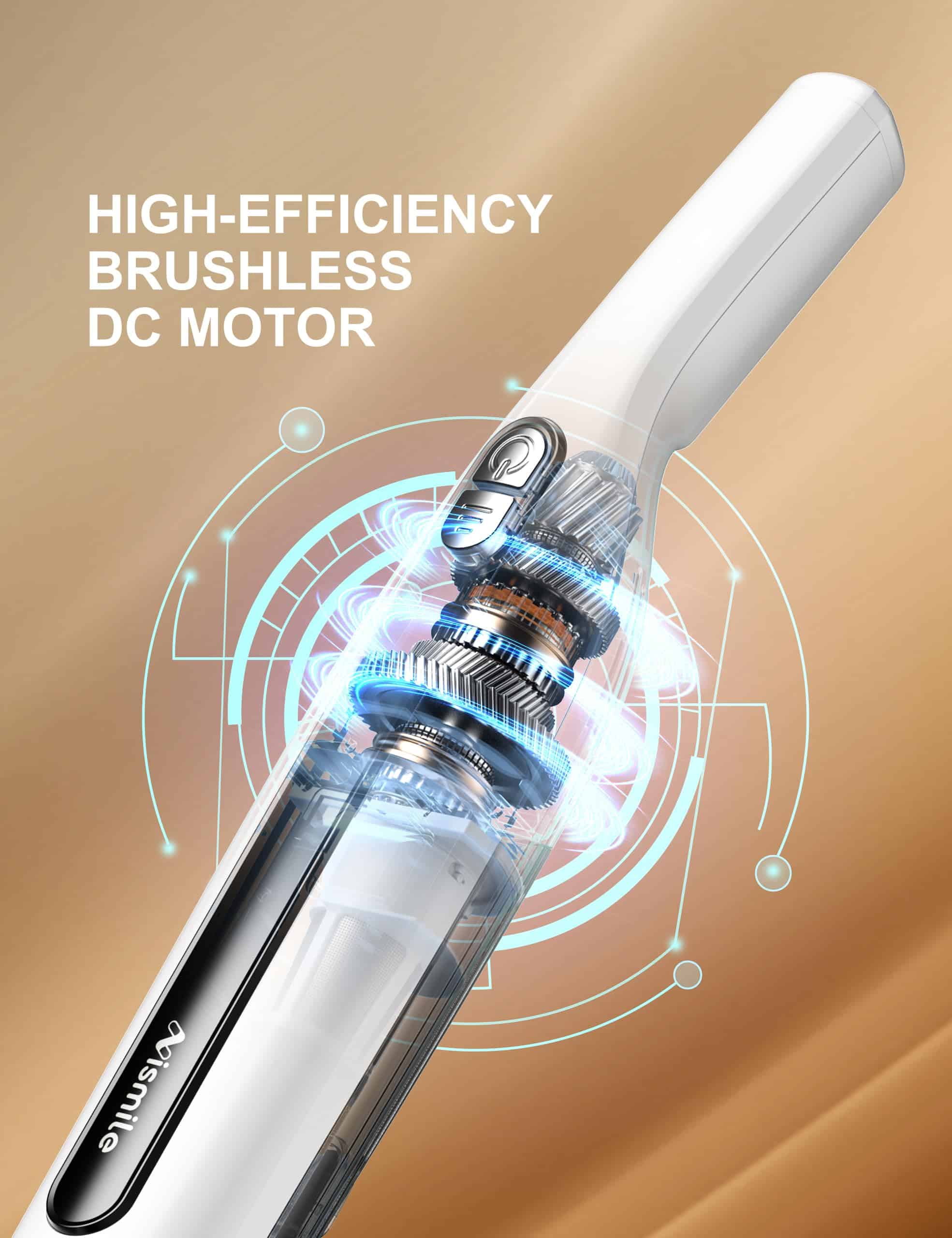 Nismile Cordless Vacuum Cleaner, Stick & Handheld Vacuum, 18Kpa Strong Suction, 6000mAh Vacuum Cleaner