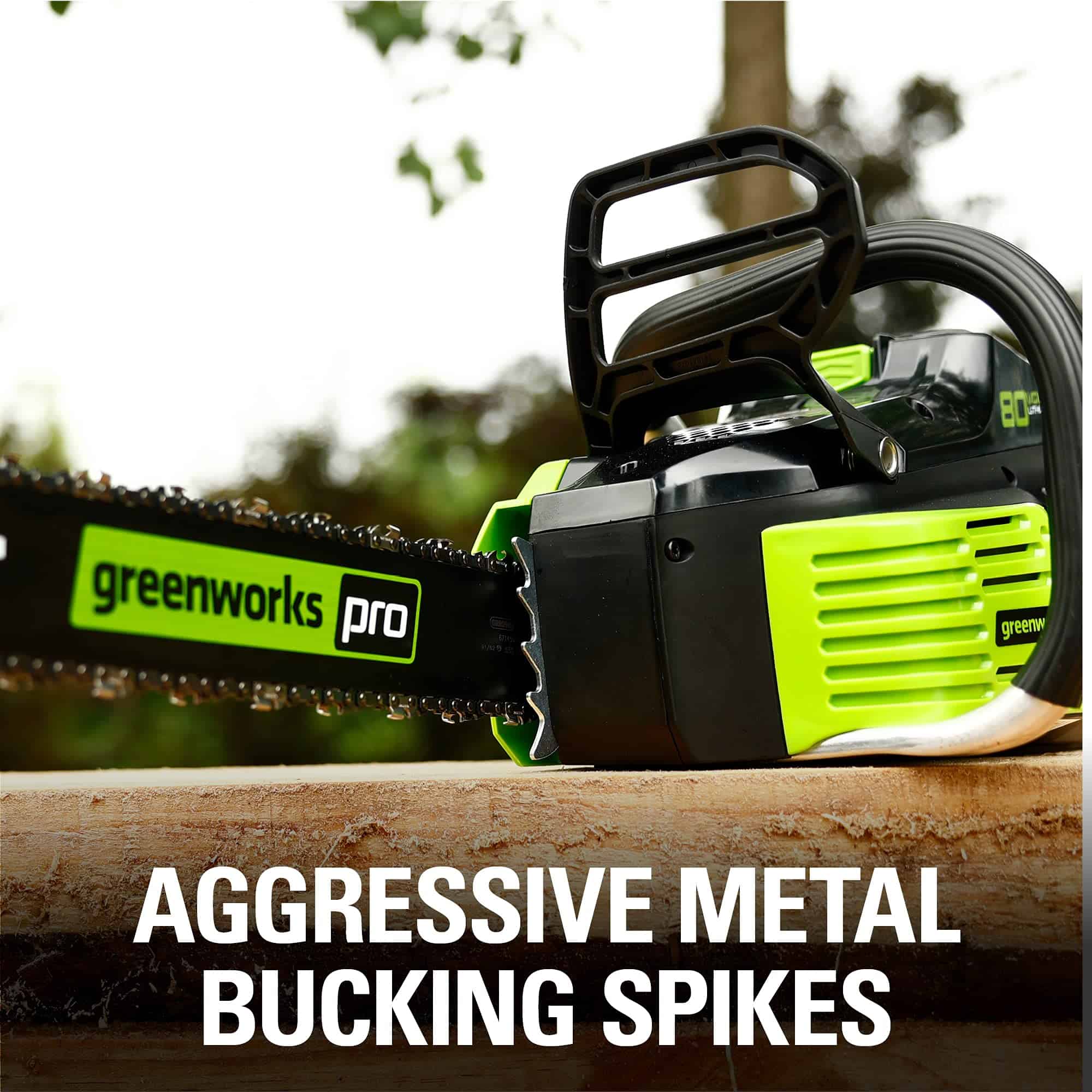 Greenworks 80V 18" Brushless Cordless Chainsaw, 2.0Ah Battery and Rapid Charger Included