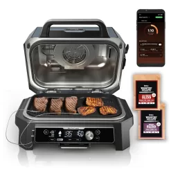 Ninja OG951 Woodfire Pro Connect Premium XL Outdoor Grill & Smoker, 2 Built-In Thermometers, Black