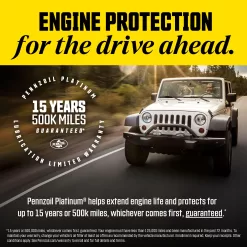 Pennzoil Platinum High Mileage Full Synthetic 10W-30 Motor Oil for Vehicles Over 75K Miles (5-Quart, Case of 3)